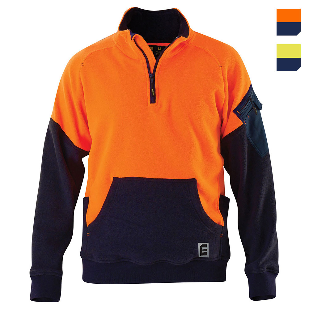 Hi Vis Qtr Zip Polar Fleece Spliced Jumper